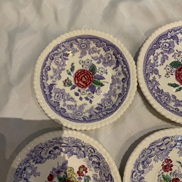 Vintage Spode purple china fruit/dessert bowl set - Picture 2 of 8